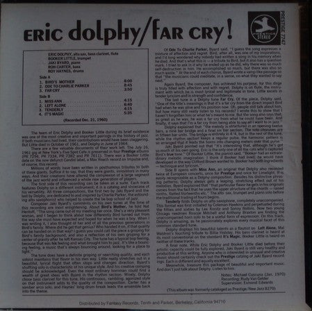 Eric Dolphy : Far Cry! (LP, Album, RE)