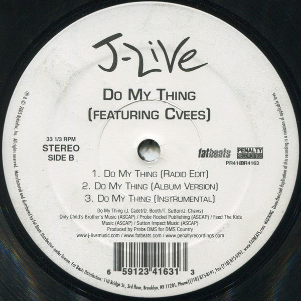 J-Live : Harder / Do My Thing (12")