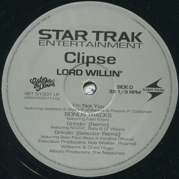 Clipse : Lord Willin' (2xLP, Album, RE)