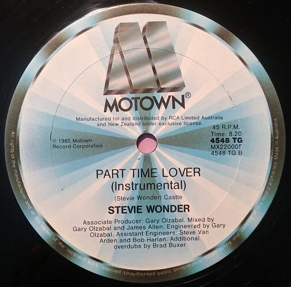 Stevie Wonder : Part-Time Lover (12", Single)