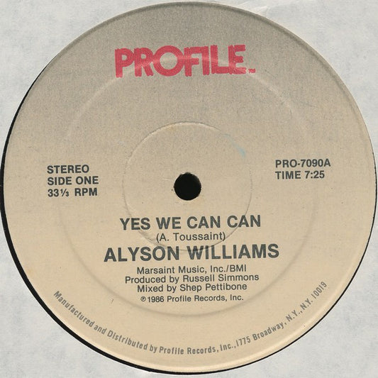 Alyson Williams : Yes We Can Can (12", Single)