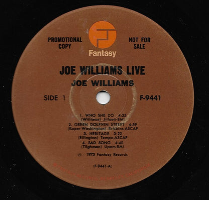 Joe Williams : Joe Williams Live (LP, Promo)