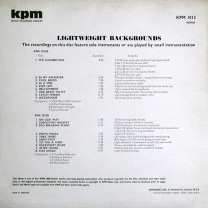 Various : Lightweight Backgrounds (LP)