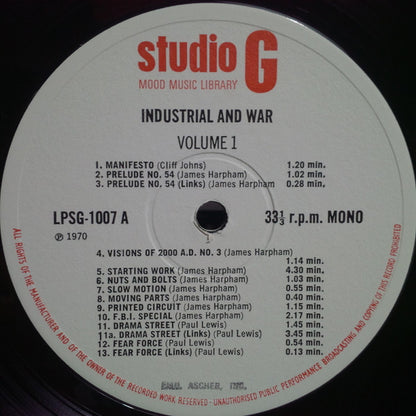 Various : Industrial And War - Volume 1 (LP, Mono)