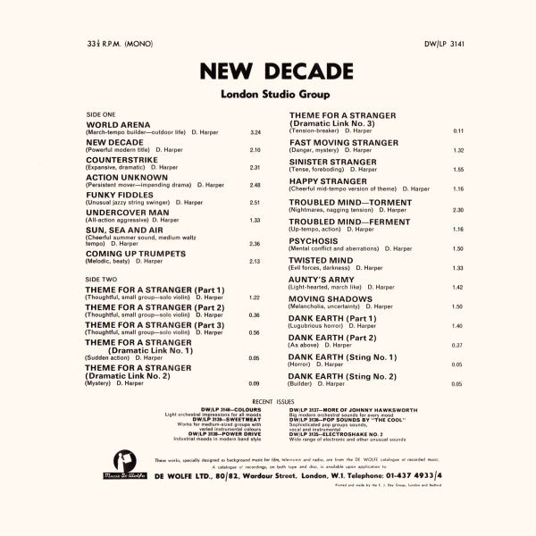 The London Studio Group : New Decade (LP)