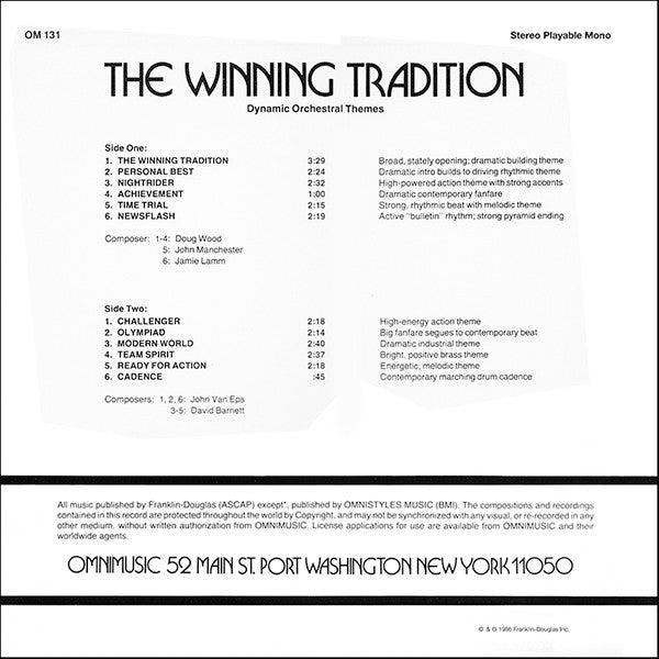 Various : The Winning Tradition (LP, Album)