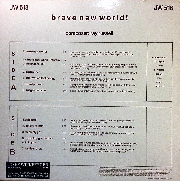 Ray Russell : Brave New World! (LP)