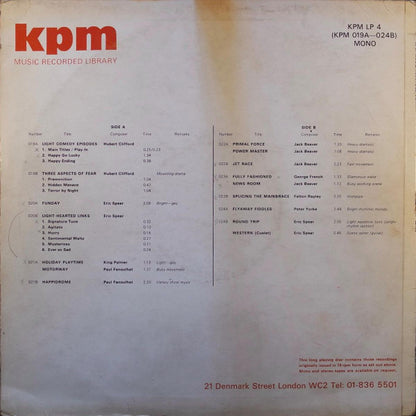 Various : KPM 019A-024B (LP, Lib)