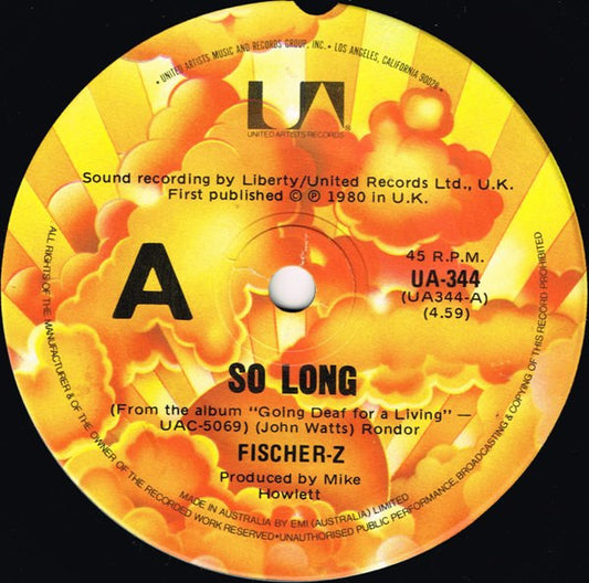 Fischer-Z : So Long (7", Single)