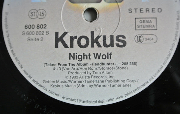 Krokus : Stayed Awake All Night (12", Promo)