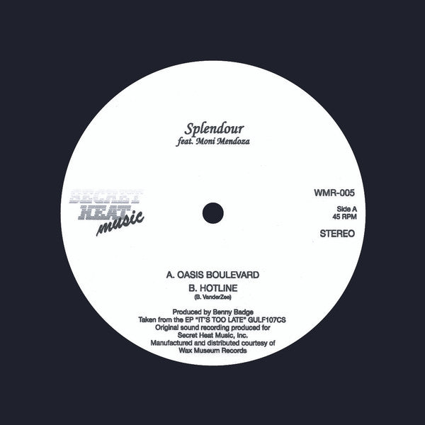 Splendour Feat. Moni Mendoza : Oasis Boulevard (12", Single, Ltd)
