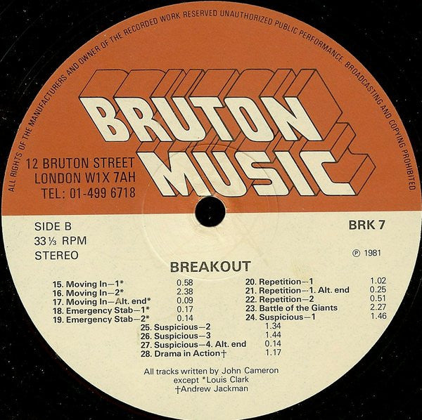 John Cameron (2) / Louis Clark / Andrew Pryce Jackman : Breakout (LP)