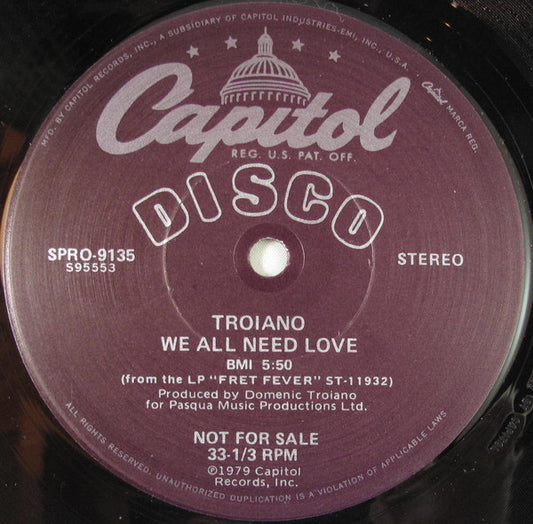 Domenic Troiano : We All Need Love (12", Promo)