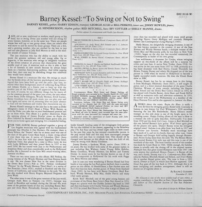 Barney Kessel : Vol. 3, To Swing Or Not To Swing (LP, Album, Mono, RE)