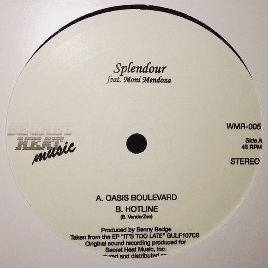 Splendour Feat. Moni Mendoza : Oasis Boulevard (12", Single, Ltd)